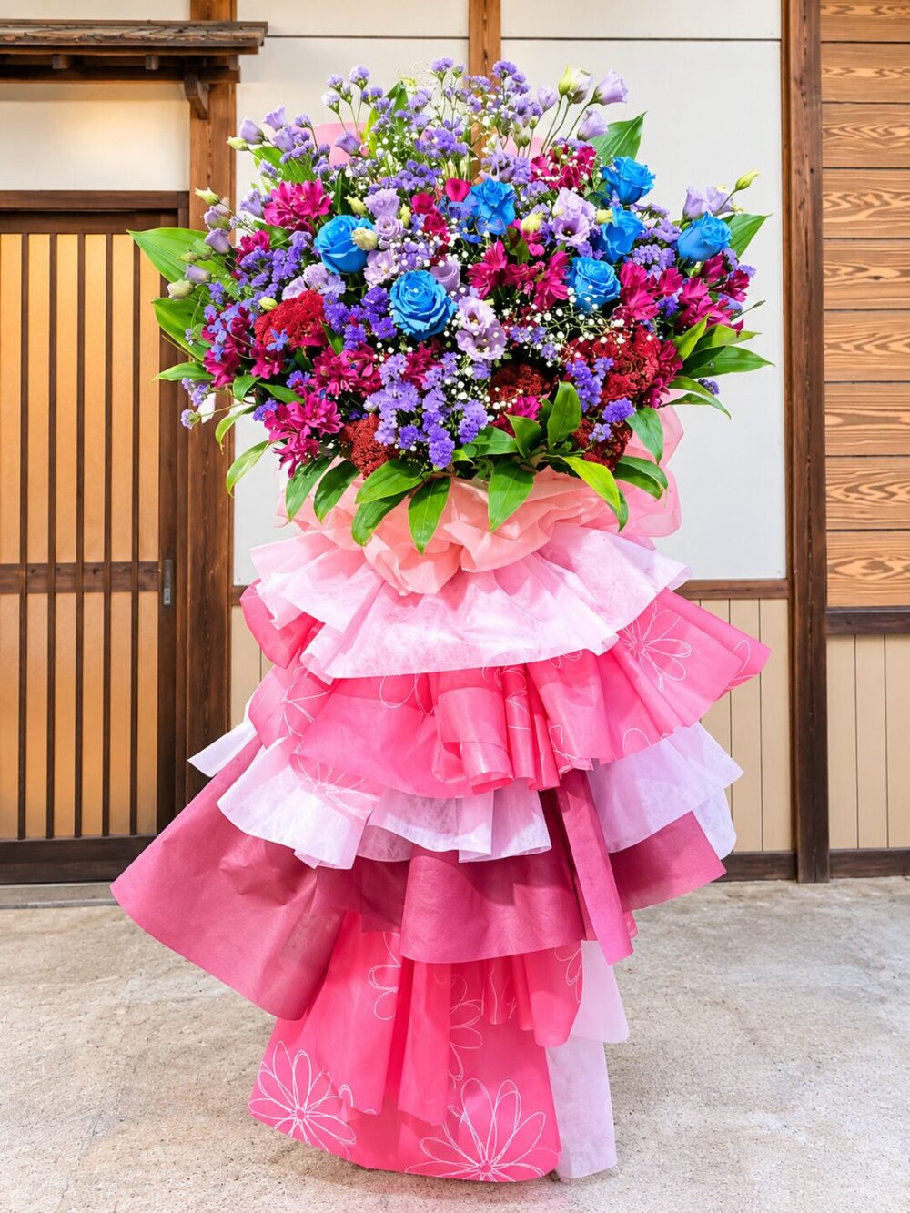お祝いスタンド花一段
スタンドレスバージョン